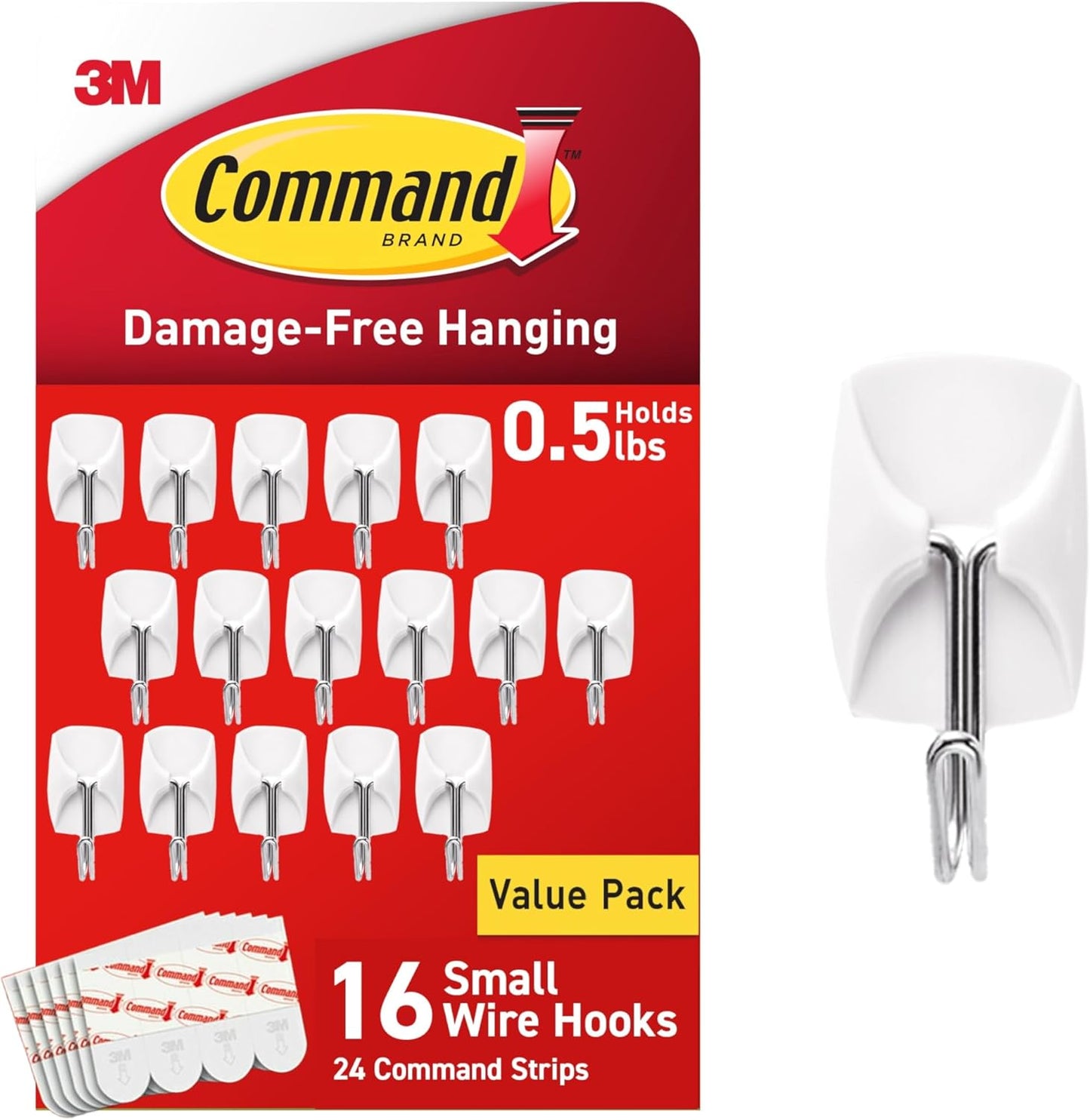 Transform Your Space with Command White Small Wire Hooks - 16 Hooks for Damage-Free Holiday Decorating
